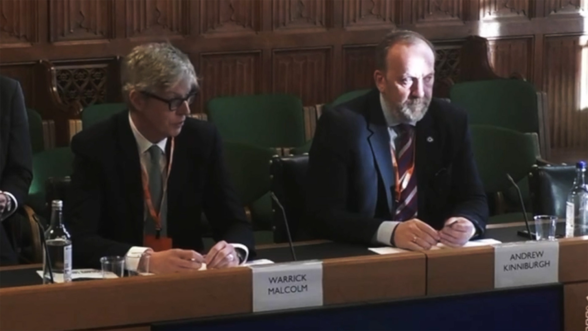 Andrew Kinniburgh, Director-General of Make UK Defence and Warrick Malcolm, Director at ADS Scotland address the Scottish Affairs Committee